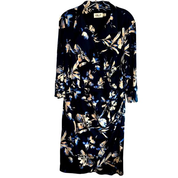 Eliza J 16W Women's Black Short Sleeve Maxi BOHO Dress Plus Size 1X - Picture 2 of 6